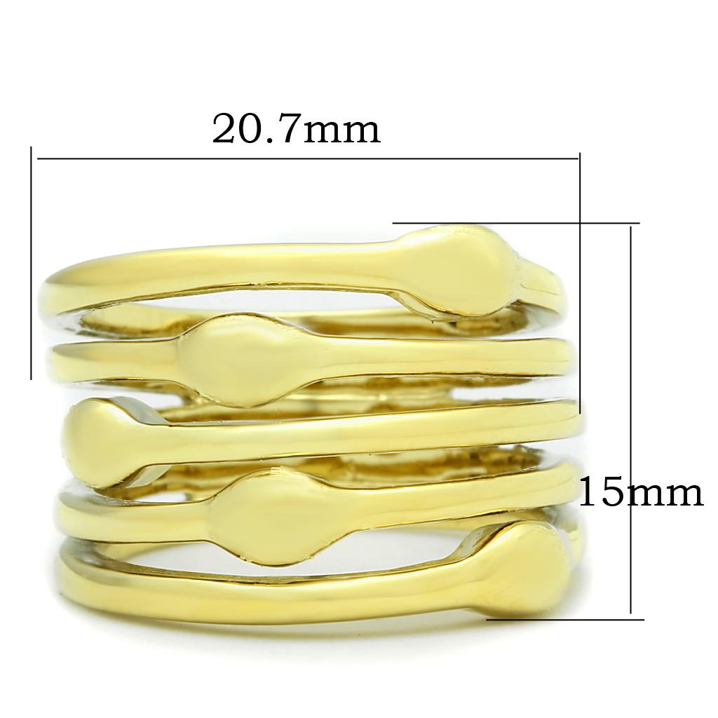 MATK106G - IP Gold(Ion Plating) Stainless Steel Ring with No Stone