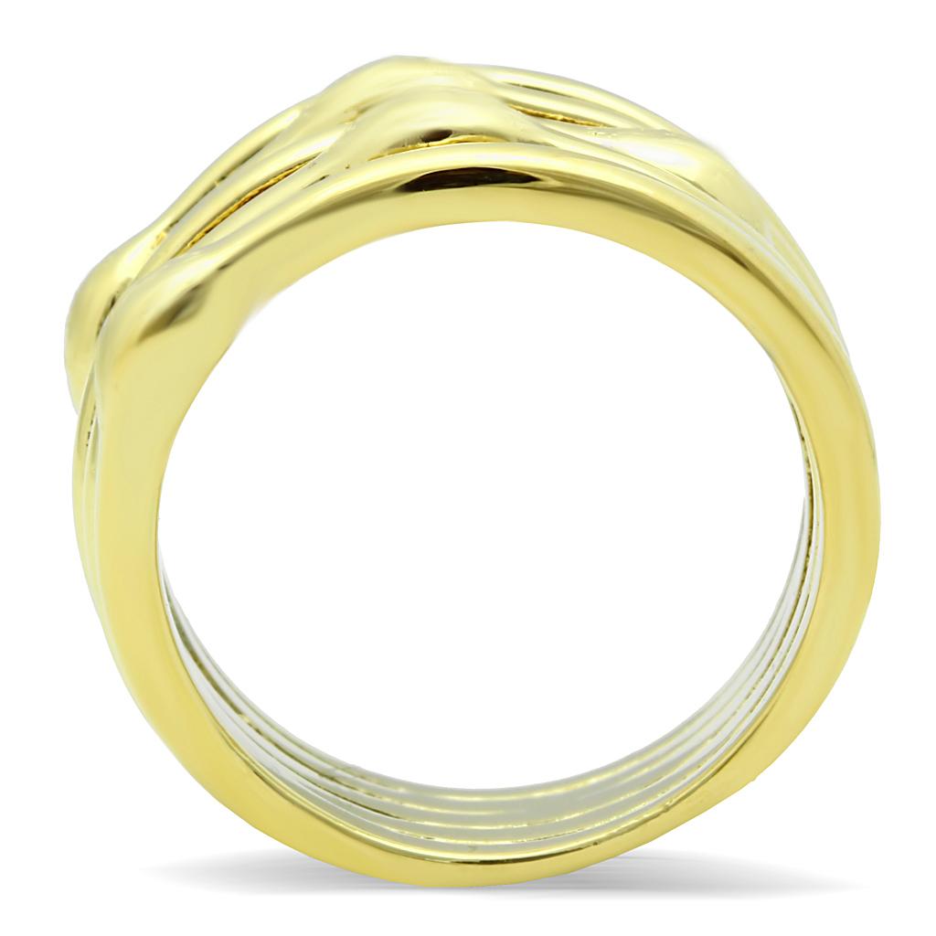 MATK106G - IP Gold(Ion Plating) Stainless Steel Ring with No Stone