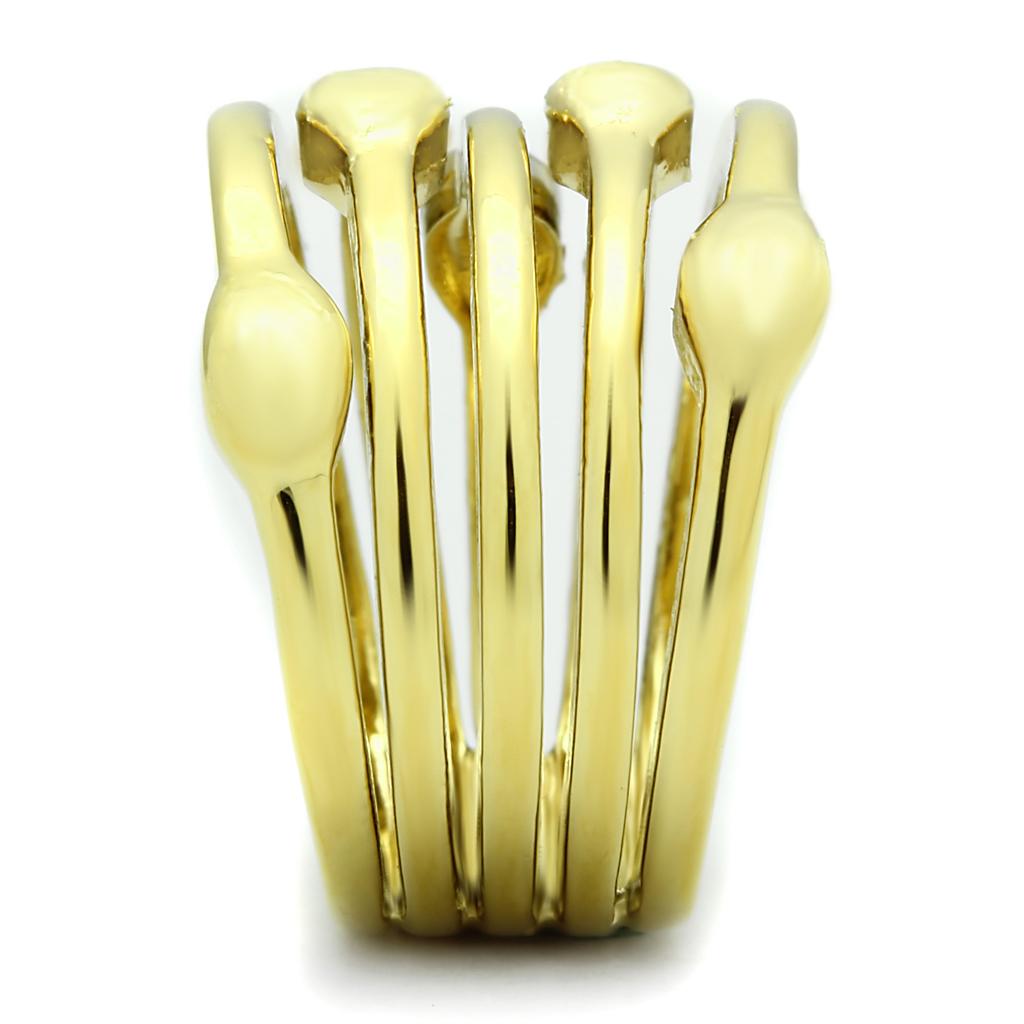 MATK106G - IP Gold(Ion Plating) Stainless Steel Ring with No Stone