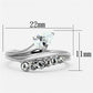 MATK1080 - High polished (no plating) Stainless Steel Ring with AAA Grade CZ  in Clear
