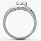 MATK1080 - High polished (no plating) Stainless Steel Ring with AAA Grade CZ  in Clear