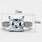 MATK1081 - High polished (no plating) Stainless Steel Ring with AAA Grade CZ  in Clear