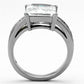 MATK1081 - High polished (no plating) Stainless Steel Ring with AAA Grade CZ  in Clear