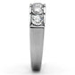 MATK1082 - High polished (no plating) Stainless Steel Ring with AAA Grade CZ  in Clear