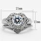 MATK1087 - High polished (no plating) Stainless Steel Ring with AAA Grade CZ  in Clear