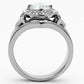 MATK1087 - High polished (no plating) Stainless Steel Ring with AAA Grade CZ  in Clear