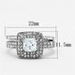 MATK1088 - High polished (no plating) Stainless Steel Ring with AAA Grade CZ  in Clear