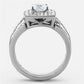 MATK1088 - High polished (no plating) Stainless Steel Ring with AAA Grade CZ  in Clear
