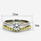 MATK1093 - Two-Tone IP Gold (Ion Plating) Stainless Steel Ring with AAA Grade CZ  in Clear