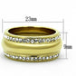 MATK1096 - IP Gold(Ion Plating) Stainless Steel Ring with Top Grade Crystal  in Clear