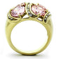 MATK1099 - IP Gold(Ion Plating) Stainless Steel Ring with AAA Grade CZ  in Rose