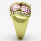MATK1099 - IP Gold(Ion Plating) Stainless Steel Ring with AAA Grade CZ  in Rose