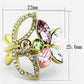 MATK1100 - IP Gold(Ion Plating) Stainless Steel Ring with Top Grade Crystal  in Multi Color