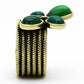 MATK1104 - IP Gold(Ion Plating) Stainless Steel Ring with Synthetic Synthetic Glass in Emerald