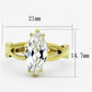 MATK1106 - IP Gold(Ion Plating) Stainless Steel Ring with AAA Grade CZ  in Clear
