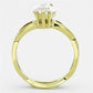 MATK1106 - IP Gold(Ion Plating) Stainless Steel Ring with AAA Grade CZ  in Clear