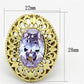 MATK1110 - IP Gold(Ion Plating) Stainless Steel Ring with AAA Grade CZ  in Light Amethyst