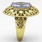 MATK1110 - IP Gold(Ion Plating) Stainless Steel Ring with AAA Grade CZ  in Light Amethyst