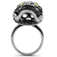 MATK1114 - High polished (no plating) Stainless Steel Ring with Top Grade Crystal  in Topaz