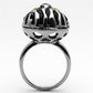 MATK1114 - High polished (no plating) Stainless Steel Ring with Top Grade Crystal  in Topaz