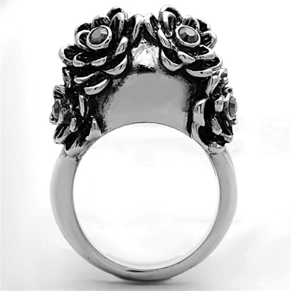 MATK1117 - High polished (no plating) Stainless Steel Ring with Top Grade Crystal  in Siam