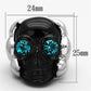 MATK1118 - Two-Tone IP Black Stainless Steel Ring with Top Grade Crystal  in Blue Zircon