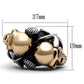 MATK1119 - Two-Tone IP Rose Gold Stainless Steel Ring with Epoxy  in Jet