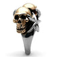 MATK1119 - Two-Tone IP Rose Gold Stainless Steel Ring with Epoxy  in Jet