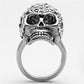 MATK1120 - High polished (no plating) Stainless Steel Ring with Top Grade Crystal  in Clear
