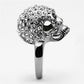 MATK1120 - High polished (no plating) Stainless Steel Ring with Top Grade Crystal  in Clear