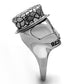 MATK1121 - High polished (no plating) Stainless Steel Ring with Epoxy  in Jet