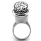 MATK1121 - High polished (no plating) Stainless Steel Ring with Epoxy  in Jet