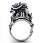 MATK1122 - High polished (no plating) Stainless Steel Ring with Top Grade Crystal  in Emerald