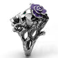 MATK1122 - High polished (no plating) Stainless Steel Ring with Top Grade Crystal  in Emerald