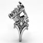 MATK1123 - High polished (no plating) Stainless Steel Ring with Top Grade Crystal  in Black Diamond