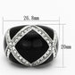 MATK1132 - High polished (no plating) Stainless Steel Ring with Top Grade Crystal  in Clear