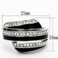 MATK1134 - High polished (no plating) Stainless Steel Ring with Top Grade Crystal  in Clear