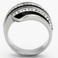 MATK1134 - High polished (no plating) Stainless Steel Ring with Top Grade Crystal  in Clear