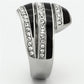 MATK1134 - High polished (no plating) Stainless Steel Ring with Top Grade Crystal  in Clear