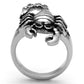 MATK1135 - High polished (no plating) Stainless Steel Ring with Top Grade Crystal  in Jet