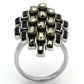 MATK1136 - High polished (no plating) Stainless Steel Ring with Top Grade Crystal  in Jet