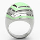 MATK1140 - High polished (no plating) Stainless Steel Ring with Epoxy  in Emerald