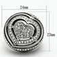 MATK1141 - High polished (no plating) Stainless Steel Ring with Top Grade Crystal  in Clear