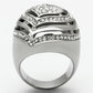 MATK1141 - High polished (no plating) Stainless Steel Ring with Top Grade Crystal  in Clear