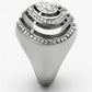 MATK1141 - High polished (no plating) Stainless Steel Ring with Top Grade Crystal  in Clear