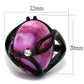 MATK1144J - IP Black(Ion Plating) Stainless Steel Ring with Synthetic Cat Eye in Fuchsia