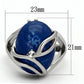 MATK1144 - High polished (no plating) Stainless Steel Ring with Synthetic Synthetic Stone in Capri Blue