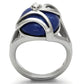 MATK1144 - High polished (no plating) Stainless Steel Ring with Synthetic Synthetic Stone in Capri Blue
