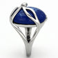 MATK1144 - High polished (no plating) Stainless Steel Ring with Synthetic Synthetic Stone in Capri Blue