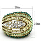 MATK1145 - IP Gold(Ion Plating) Stainless Steel Ring with Top Grade Crystal  in Multi Color